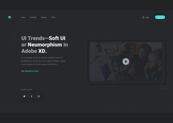Soft UI Dark Theme Website Design – Adobe XD Tutorial
